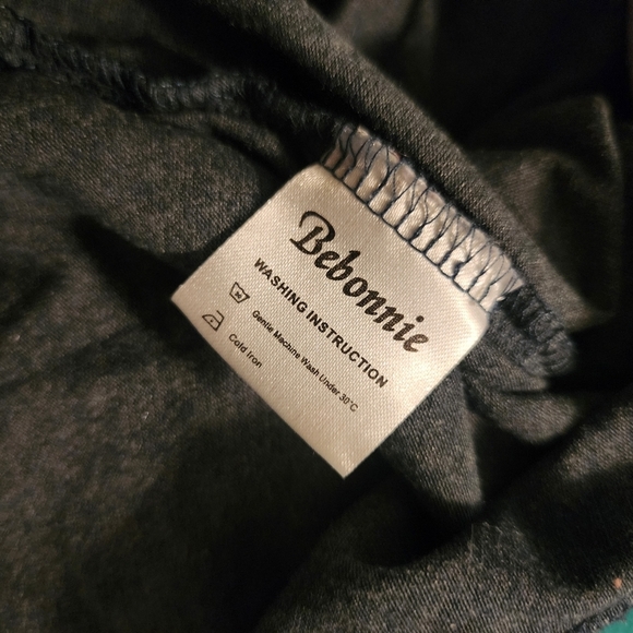 Bebonnie Diagonal Colorblock Green Gray Sweater Women's Large Pocket Casual EUC - Picture 6 of 7